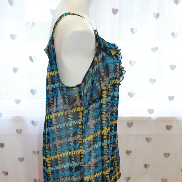 #271 Avenue Studio Blue Plaid Patterned Dressy Tank Size 18/20 - Picture 3 of 12